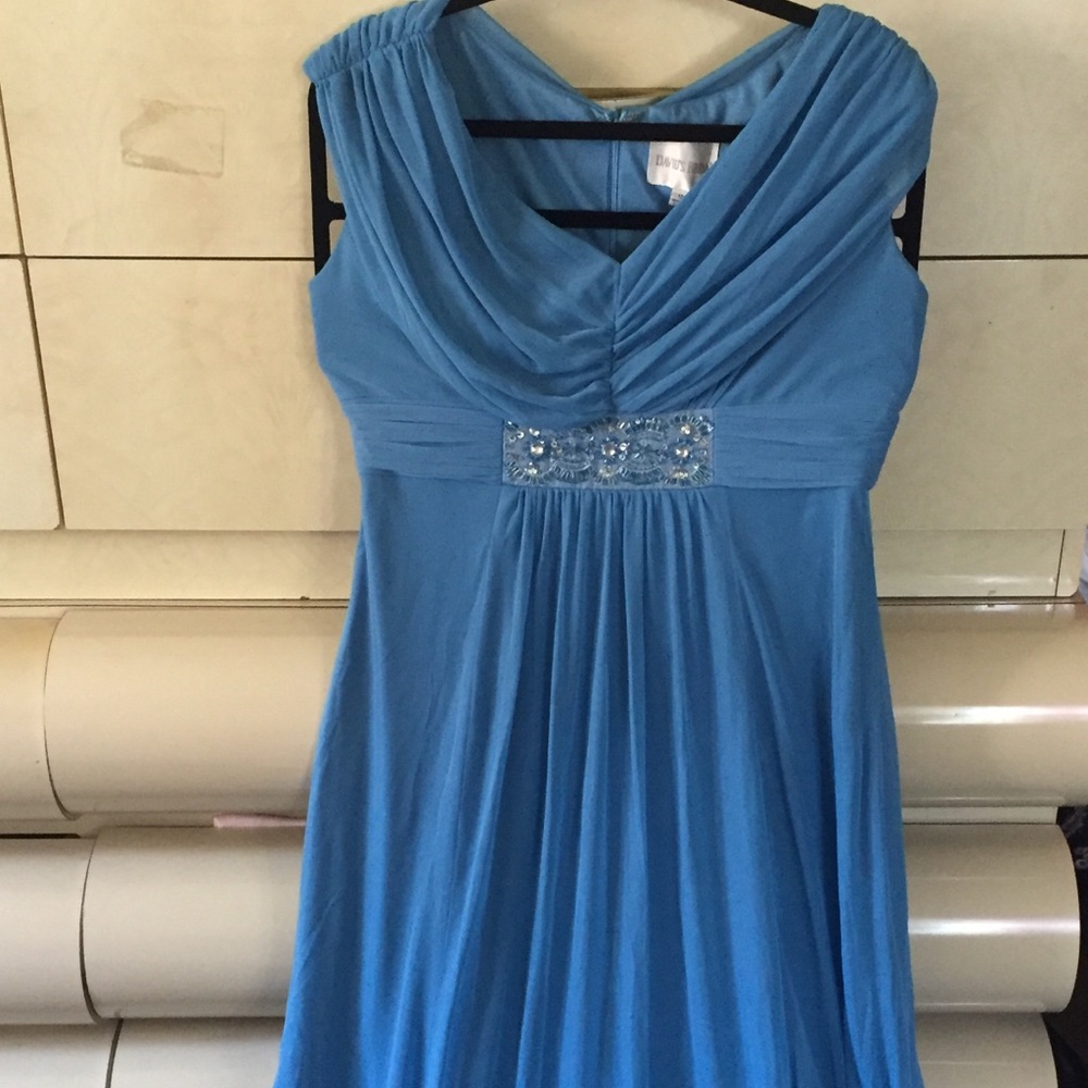 David’s Bridal Blue gown